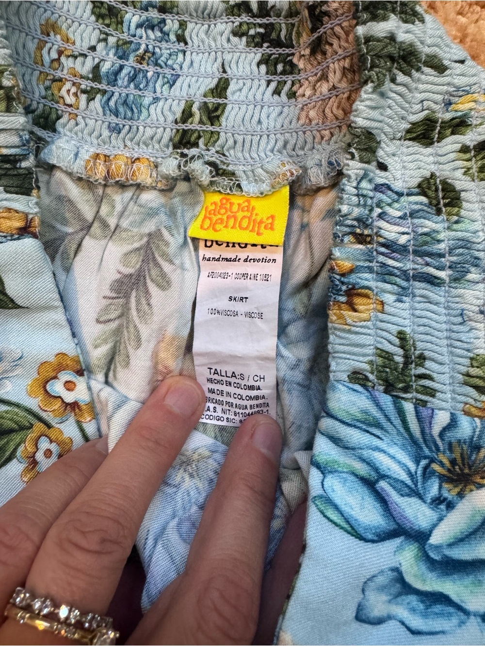 Agua Bendita Light Blue Floral Two-Piece Set - Picture 3 of 4